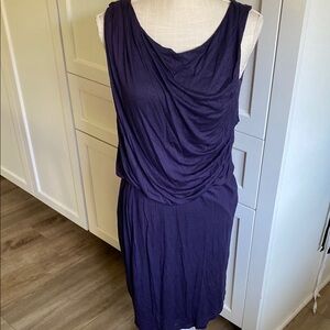 Bordeaux Deep Purple Draped Midi Dress super soft & flattering Medium